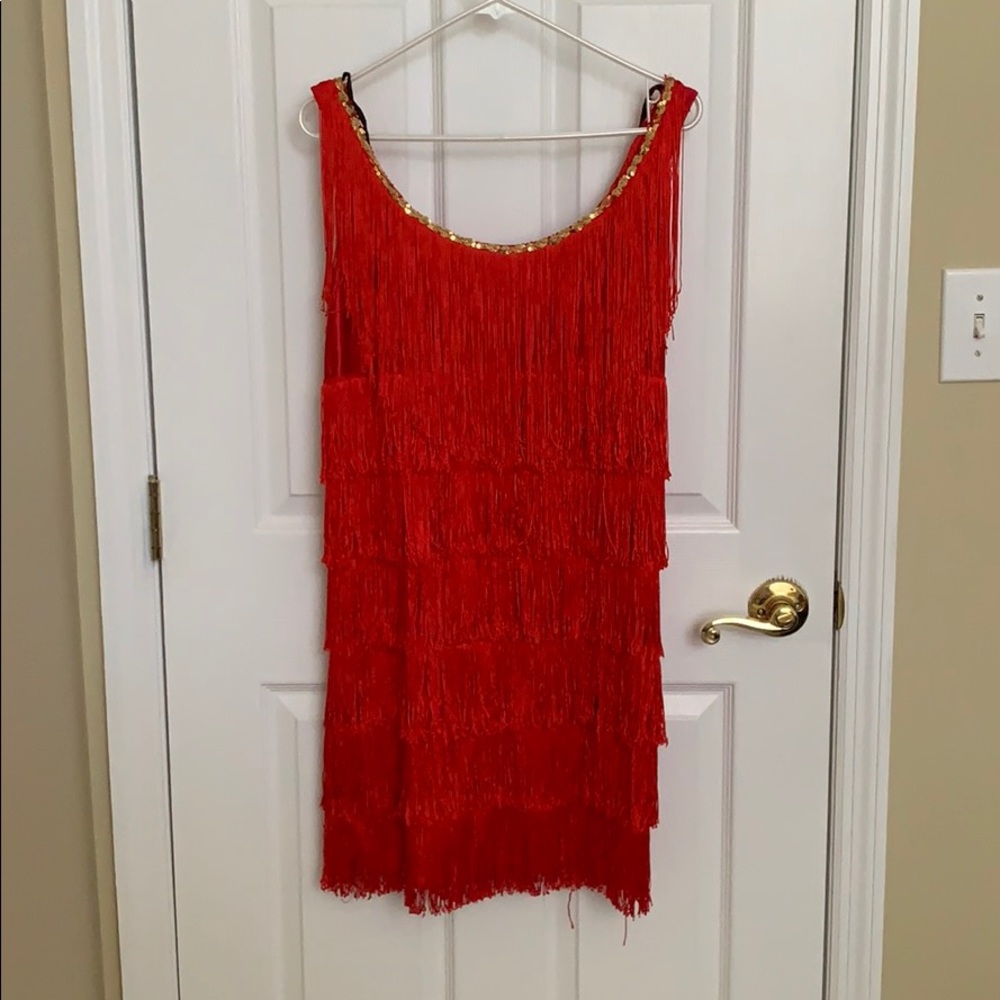 Red flapper dress costume